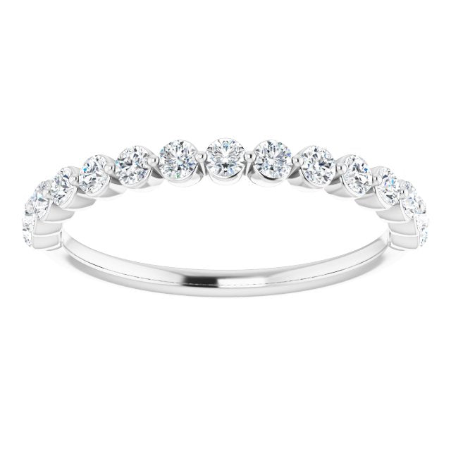 0.45 ct. Round Cut Diamond Wedding Band Shared Prong Set Anniversary Ring-VIRABYANI